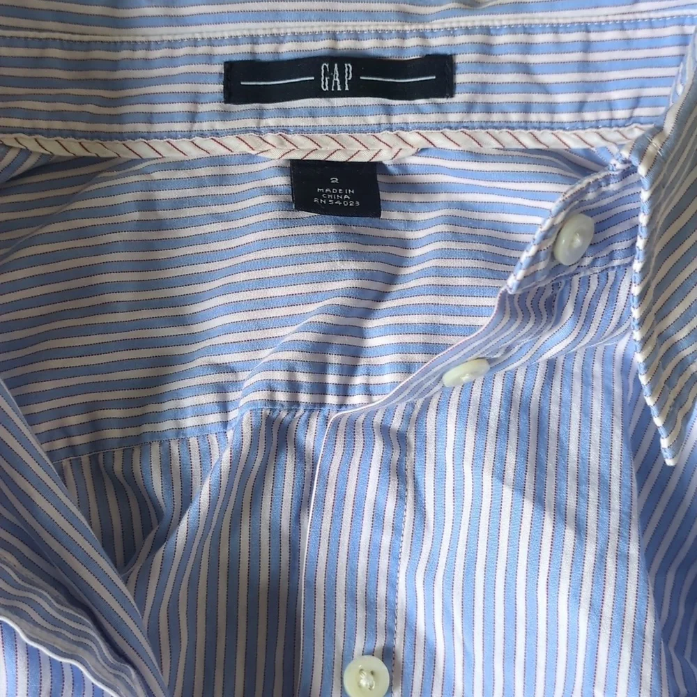 Gap Dress Pants And Striped Button Up Shirt - Picture 4 of 6